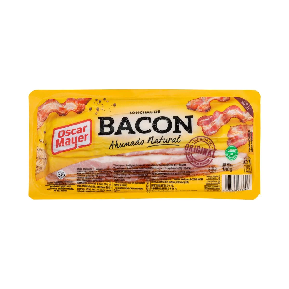 Naturally smoked bacon slices Oscar Mayer