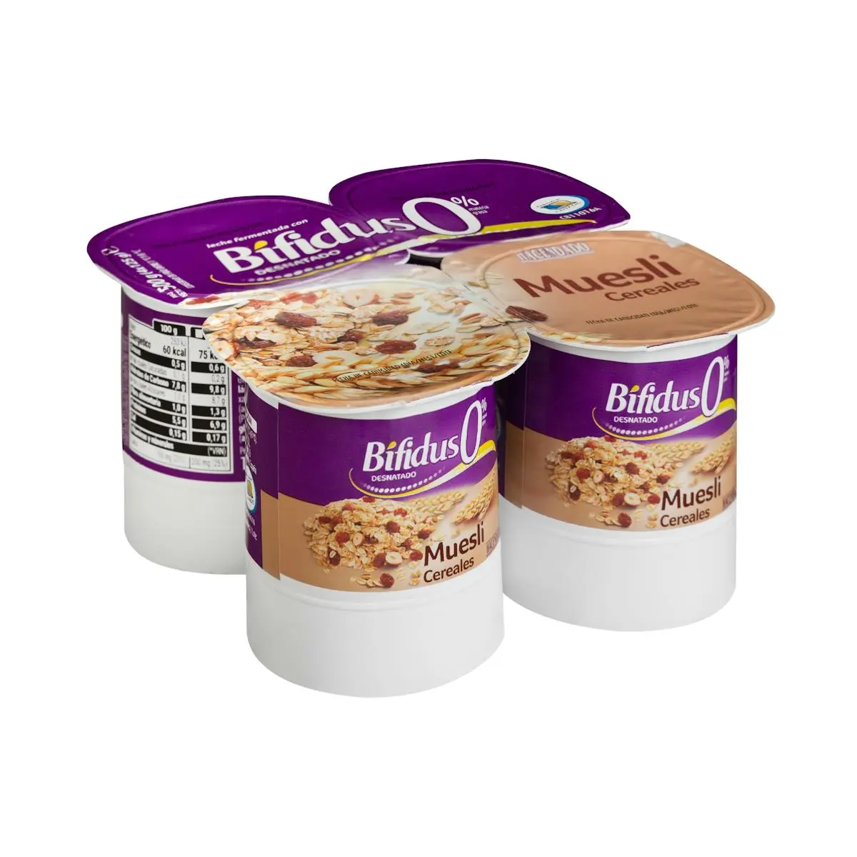 Bífidus amb musli i cereals Hacendado 0% m.g