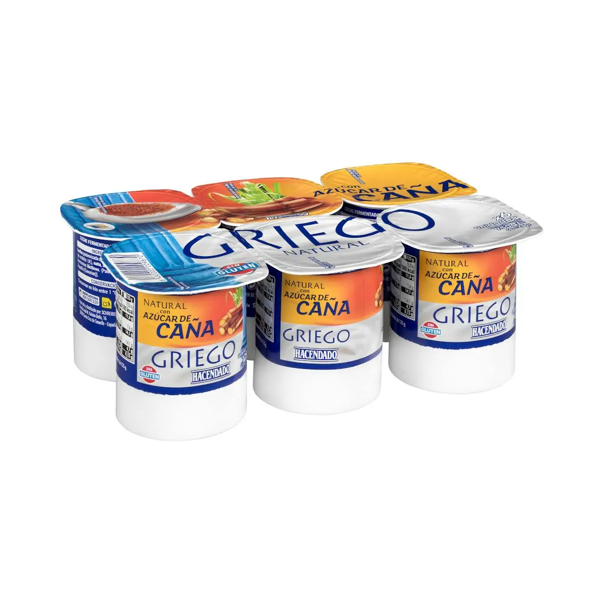 Postre lácteo griego natural Hacendado con azúcar de caña
