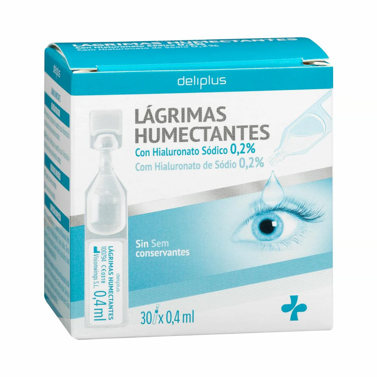 Llàgrimes hidratants per als ulls Deliplus amb hialuronat sòdic 0,2%