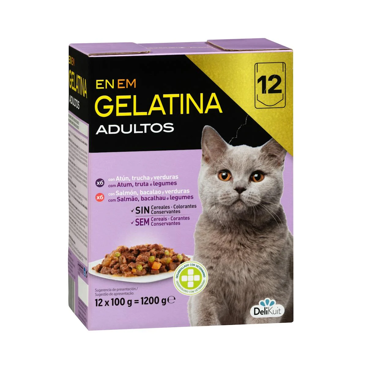 Bouchées de poisson en gelée pour chats adultes Delikuit
