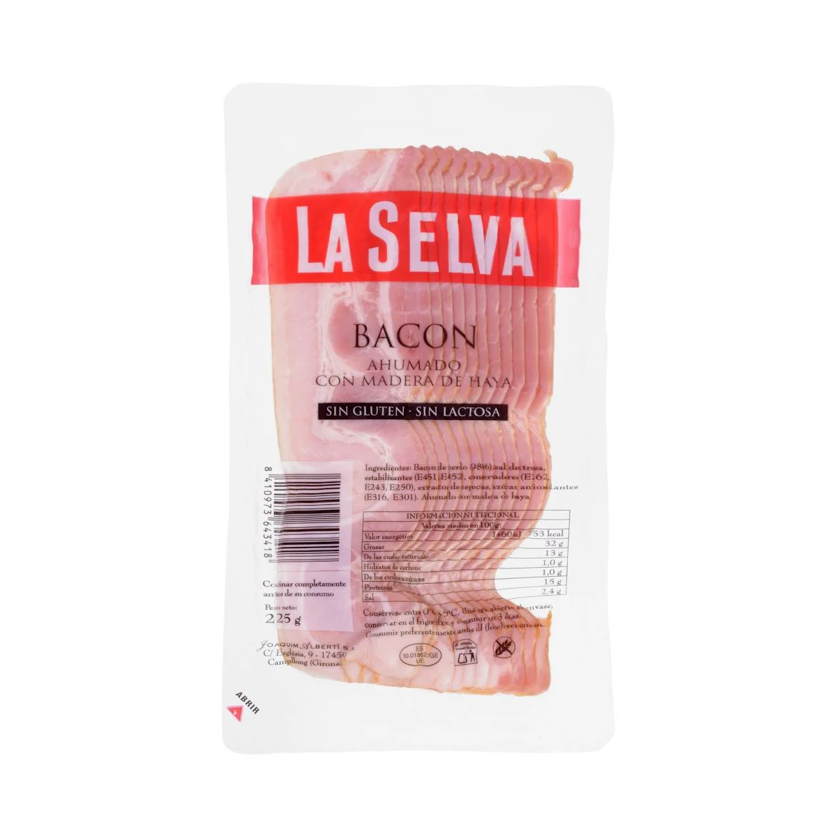 Smoked bacon slices La Selva