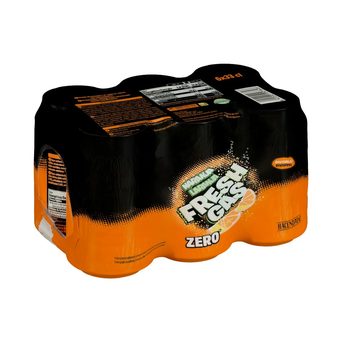 Boisson gazeuse à l’orange Hacendado Zero Fresh Gas