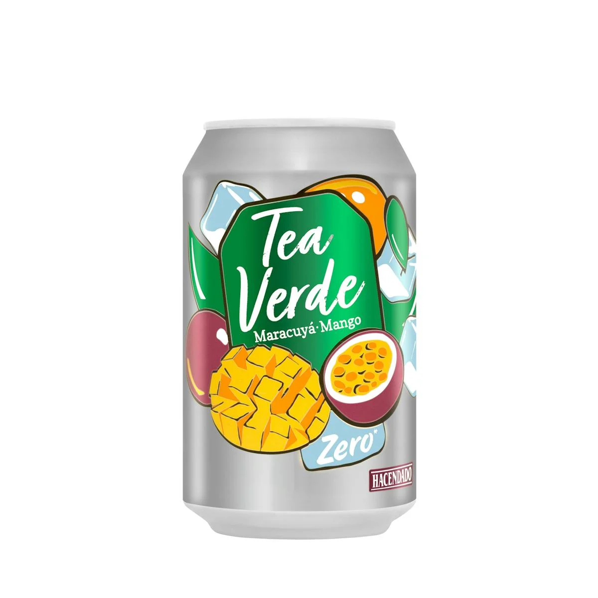 Zero mango and passion fruit green tea soft drink Hacendado