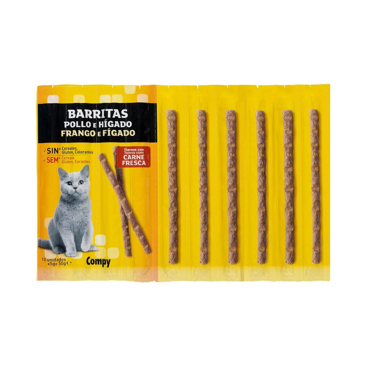 Snack barritas de pollo e hígado gato Compy