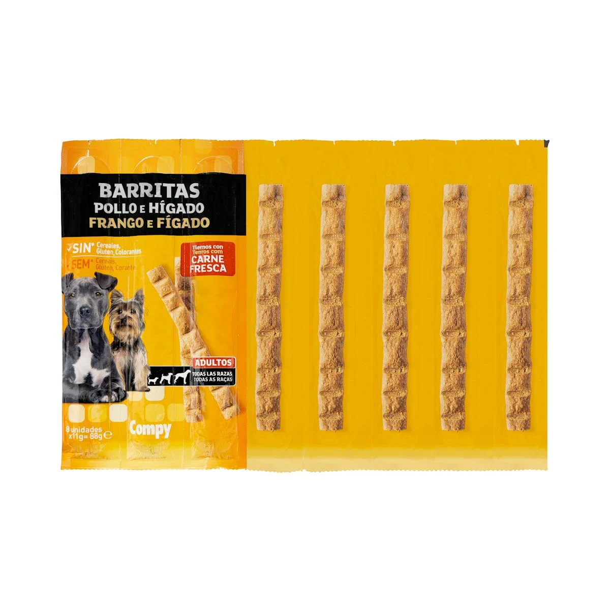 Snack barritas de pollo e hígado perro adulto Compy