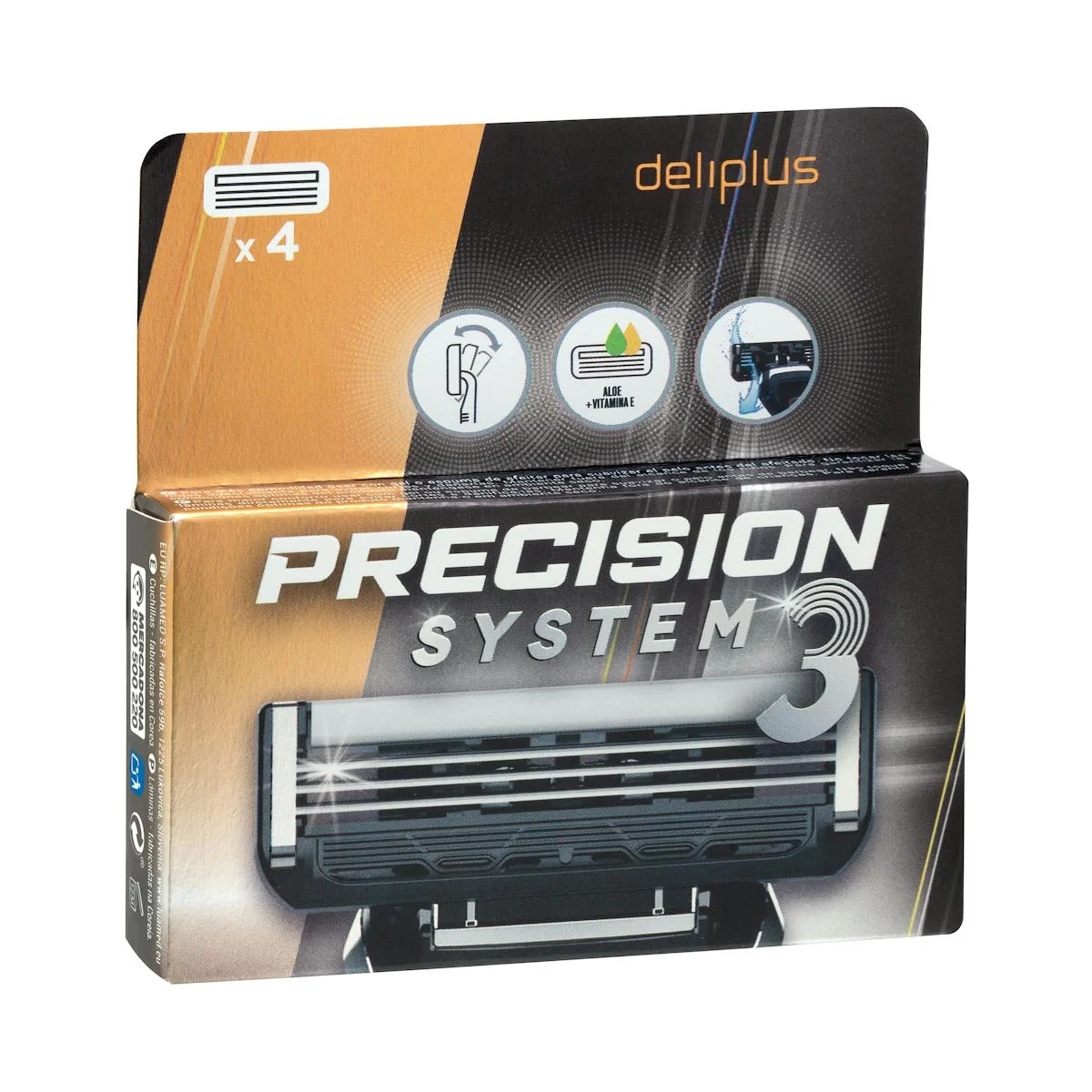 Precision System 3 baldes razor refills Deliplus
