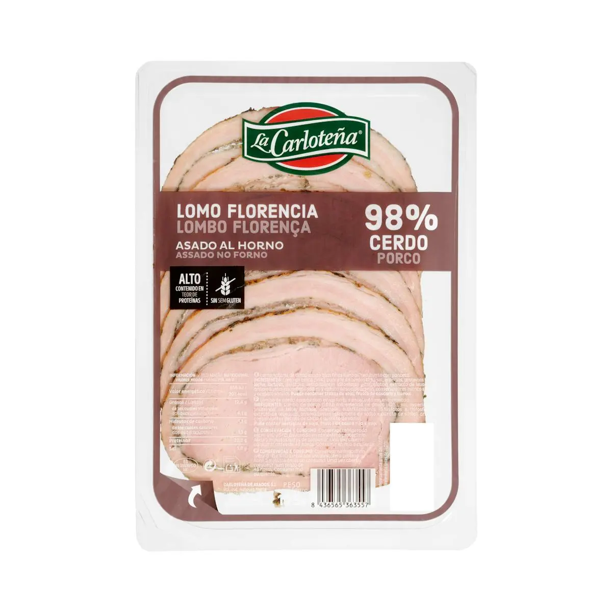 98% oven-roasted pork loin Florencia slices La Carloteña