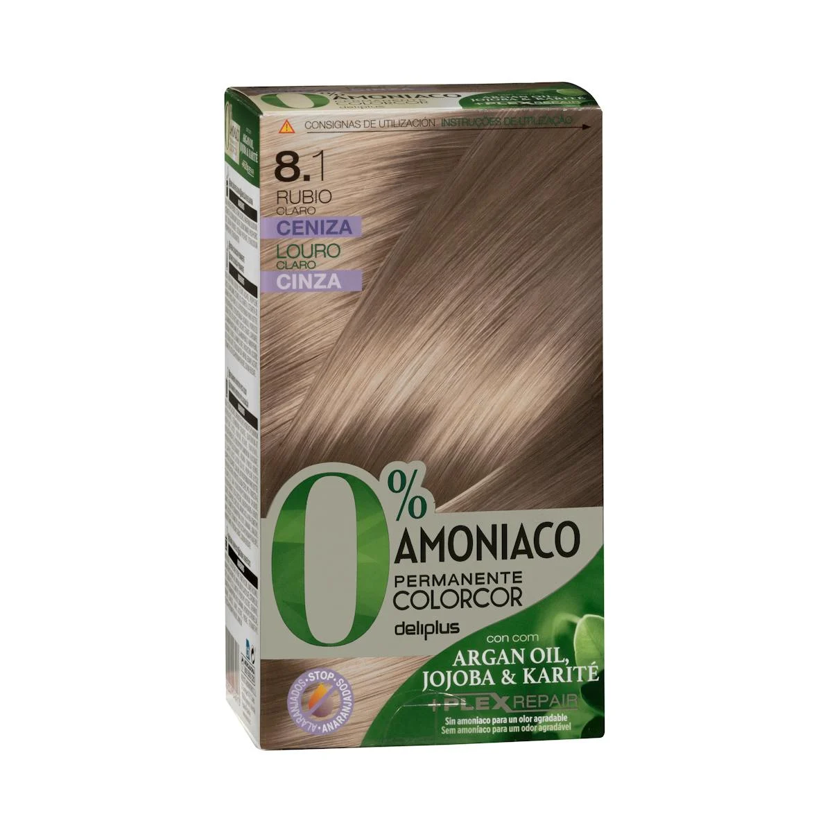 Coloració permanent 0% amoníac 8.1 ros clar cendra Colorcor