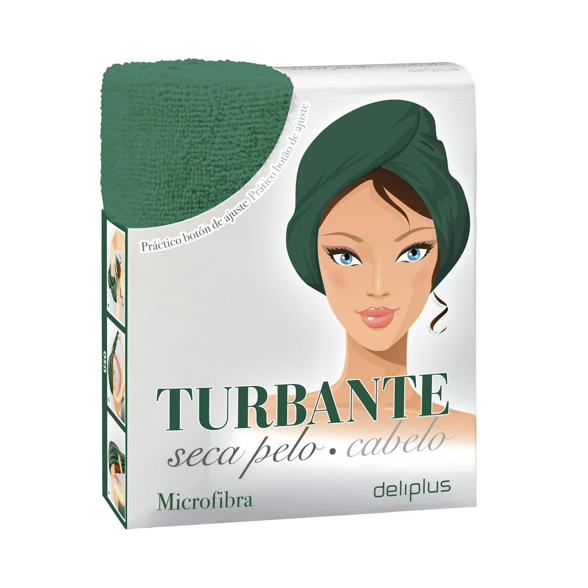 Tovallola turbant per a eixugar els cabells microfibra Deliplus