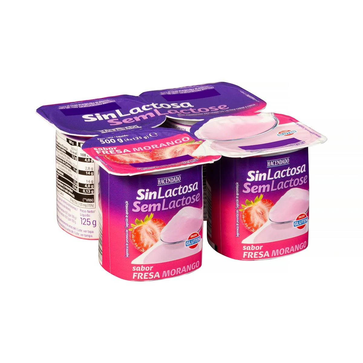 Postre lacti gust maduixa sense lactosa Hacendado