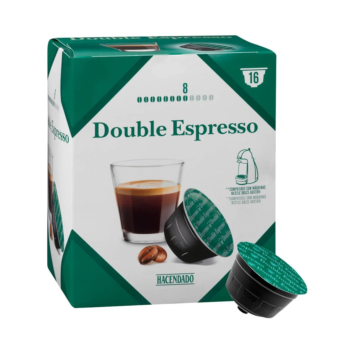 Double espresso coffee pods Hacendado