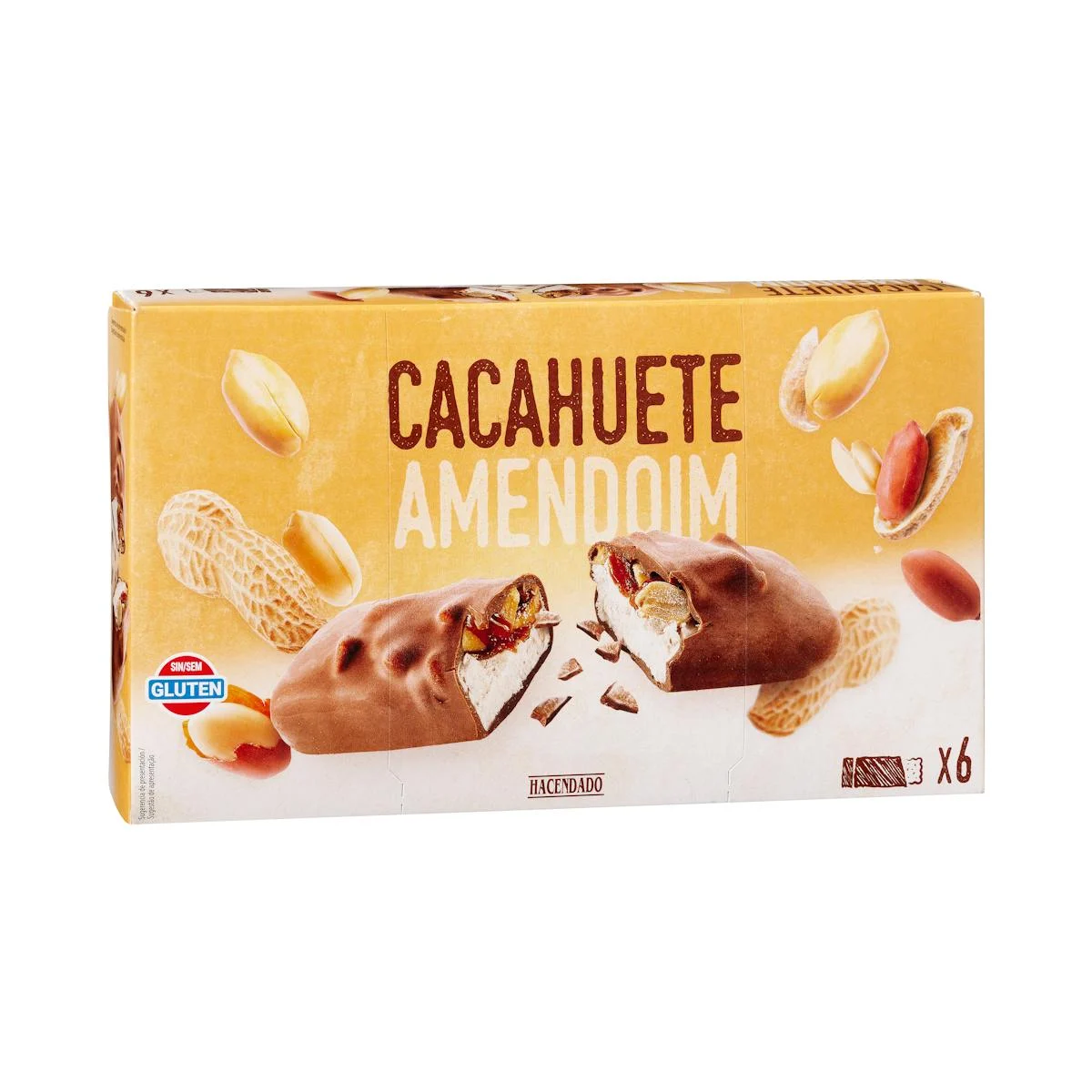 Eisriegel mit Erdnussgeschmack und gesalzener Karamellsauce Hacendado