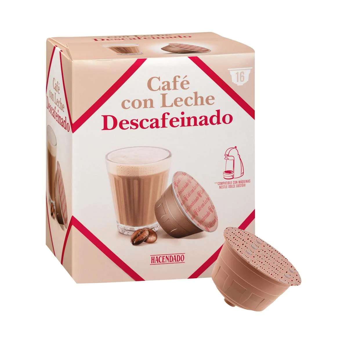 Decaf latte coffee pods Hacendado