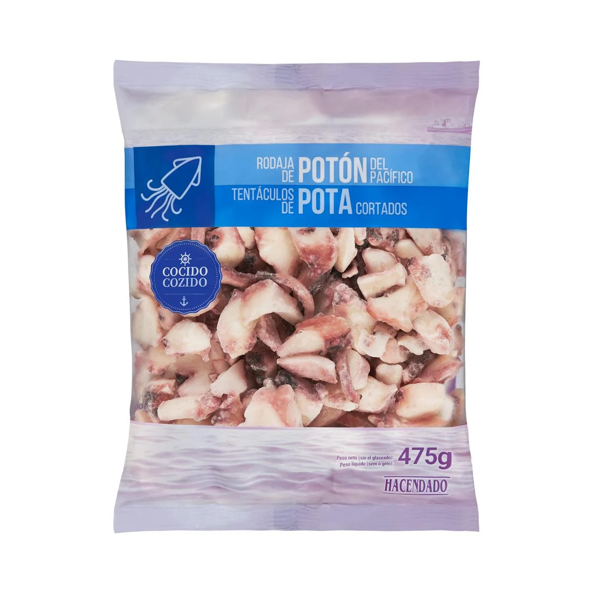 Frozen sliced squid tentacles Pacific Hacendado