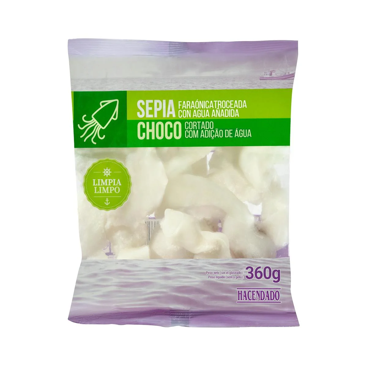 Frozen clean Pharaonic cut cuttlefish Hacendado