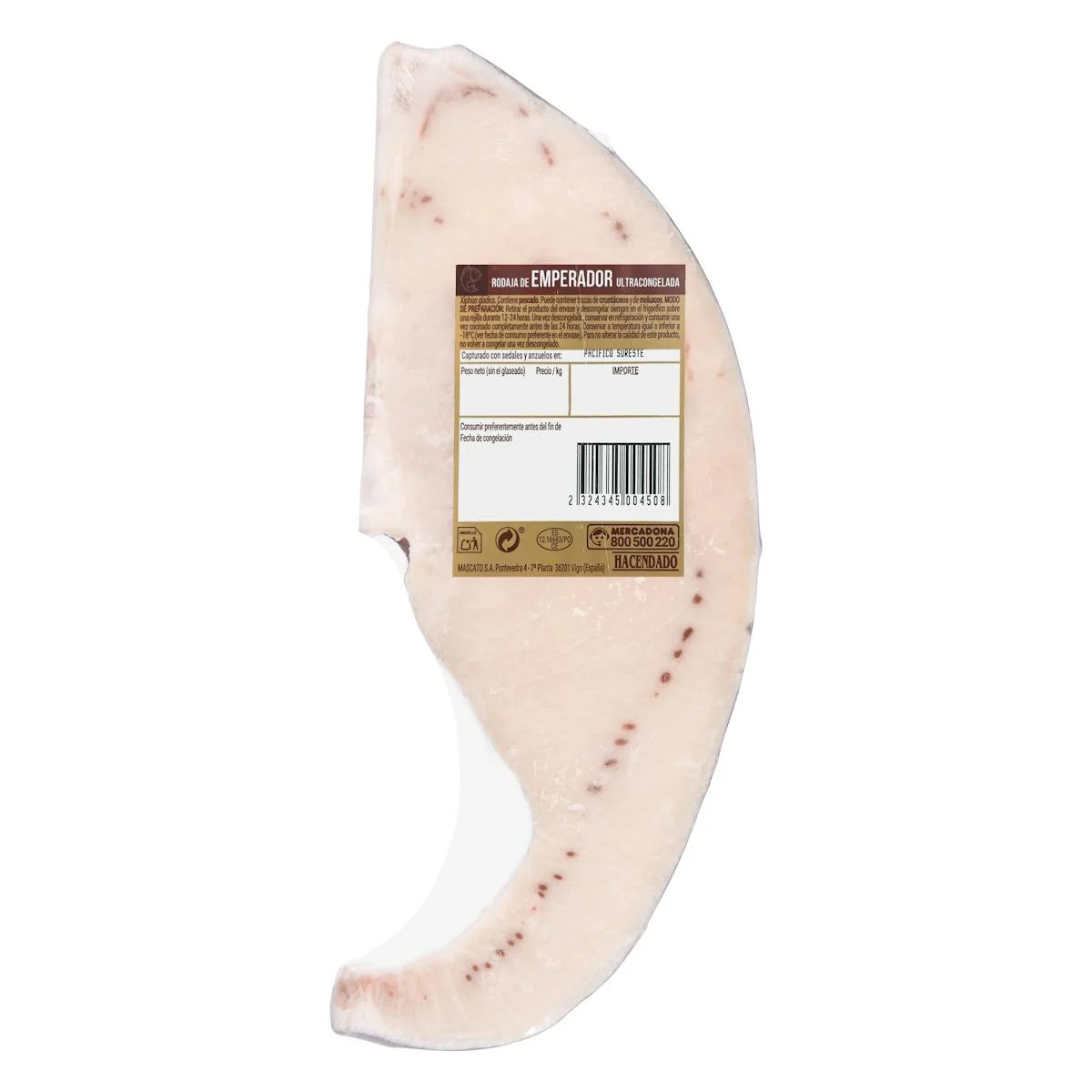Deep-frozen swordfish steaks Hacendado