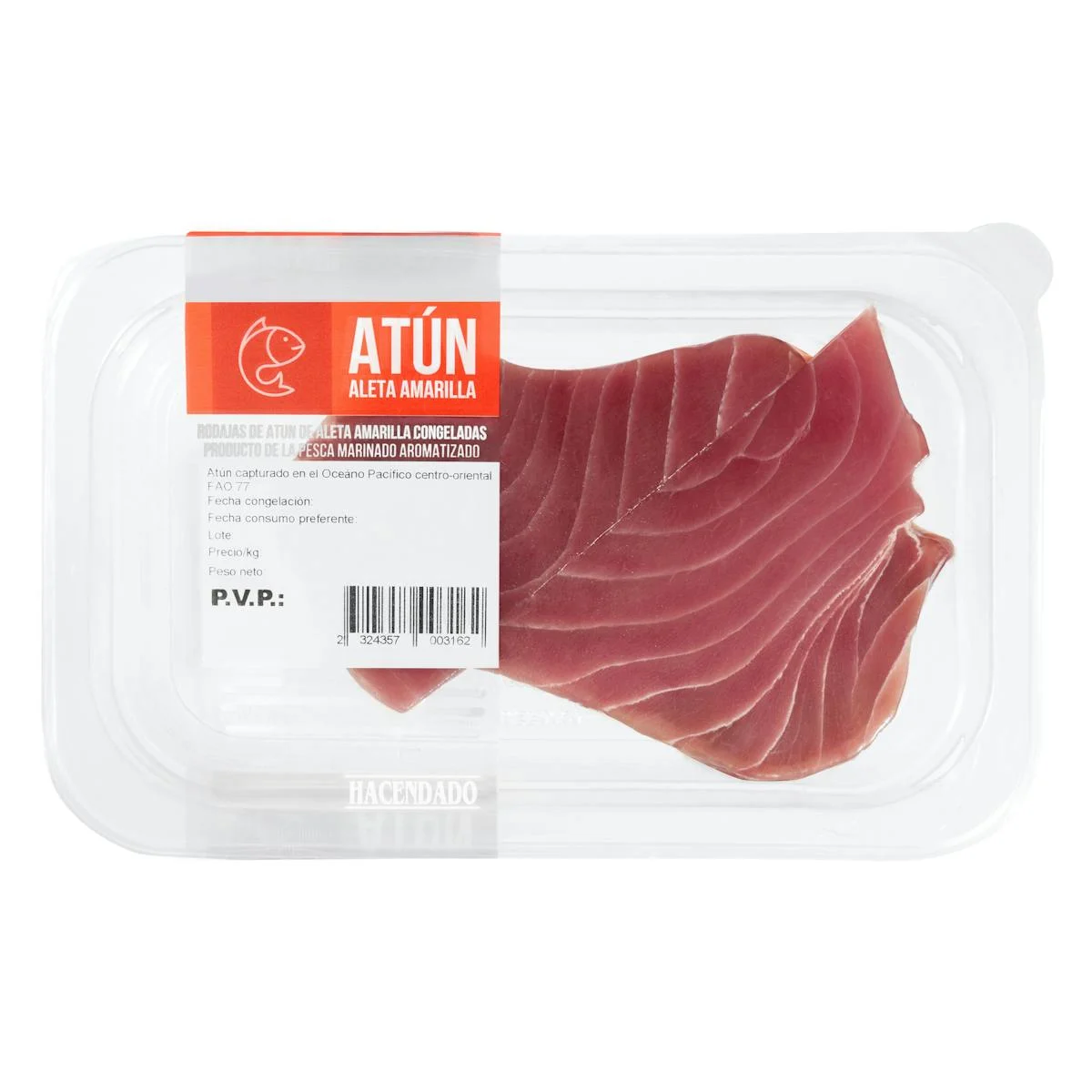 Frozen yellowfin tuna slices Hacendado