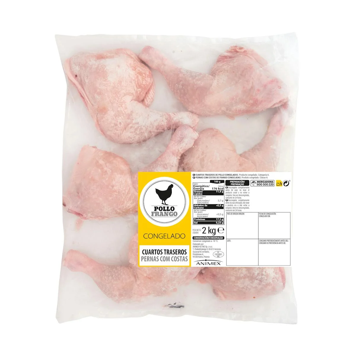 Frozen chicken hindquarters