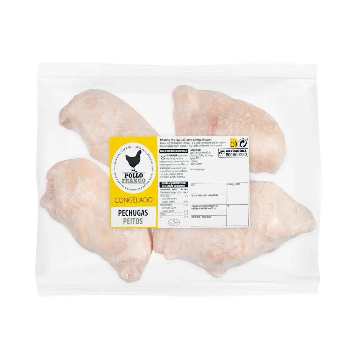 Ganze gefrorene Hähnchenbrustfilets