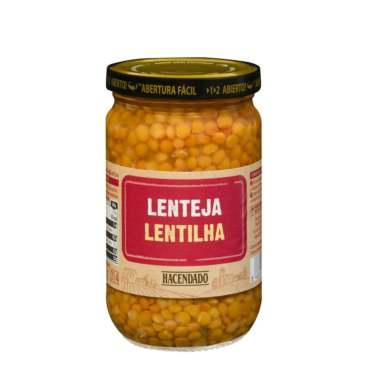 Cooked lentils Hacendado