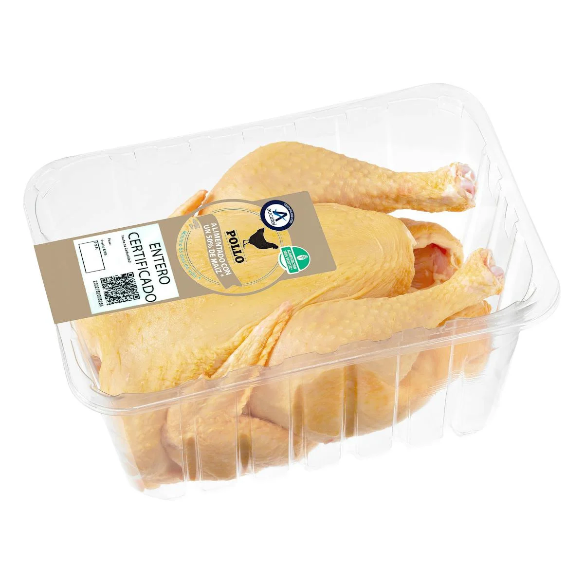 Certified whole chicken fed 50% corn