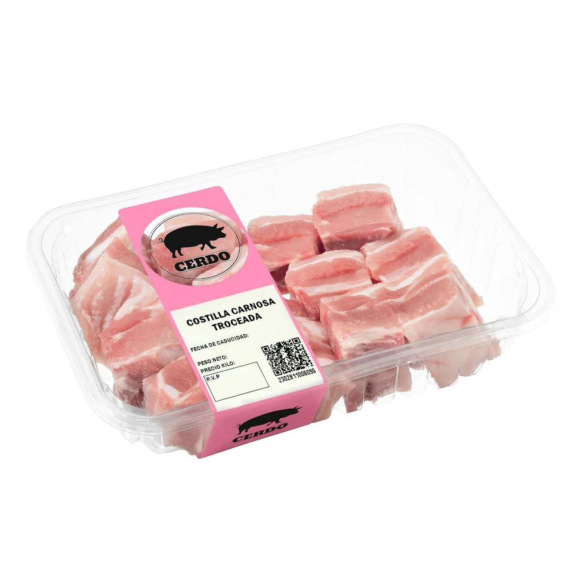 Costelles de porc carnoses a daus