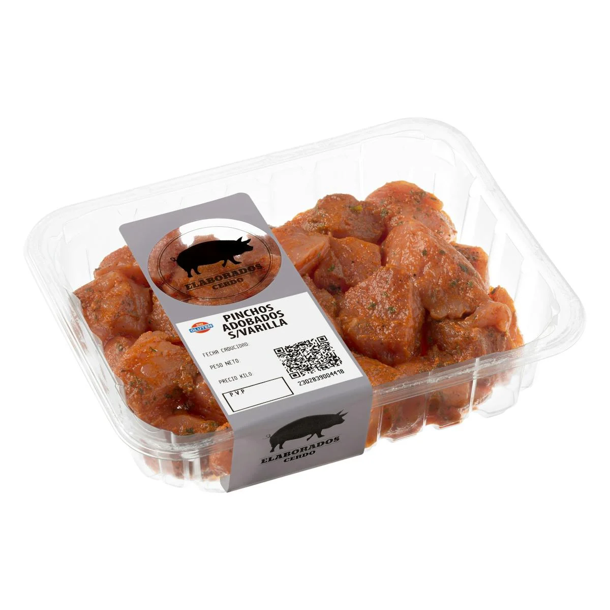 Marinated pork kebabs without skewer