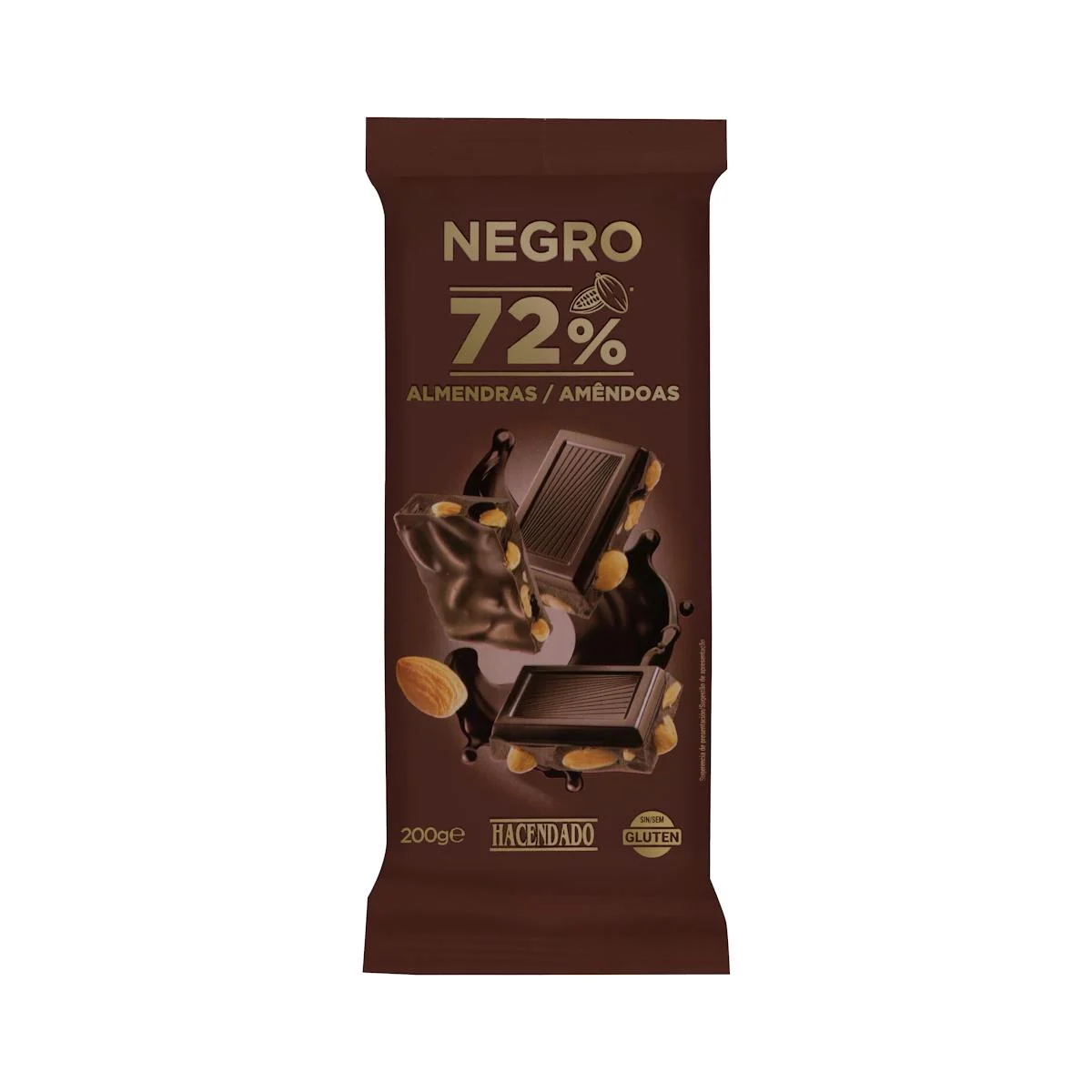 72% Cacao dark chocolate with whole almonds Hacendado