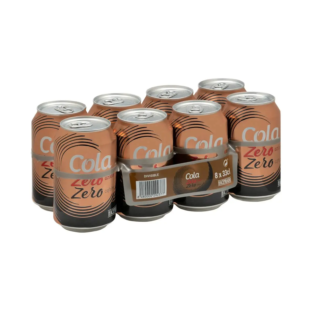 Refresco cola Hacendado zero azúcar zero cafeína