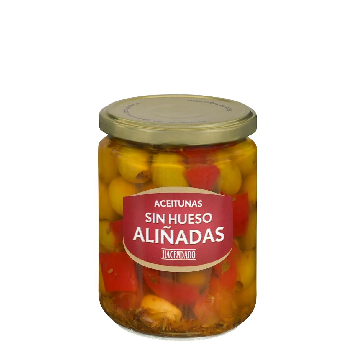 Gewürzte grüne entsteinte Oliven Hacendado