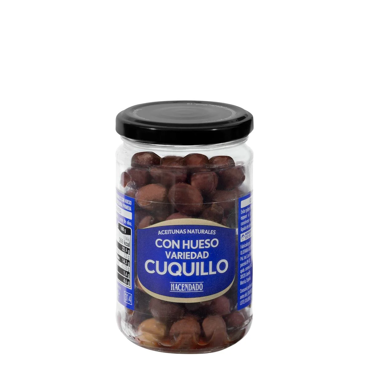 Olives noires Cuquillo avec noyau Hacendado