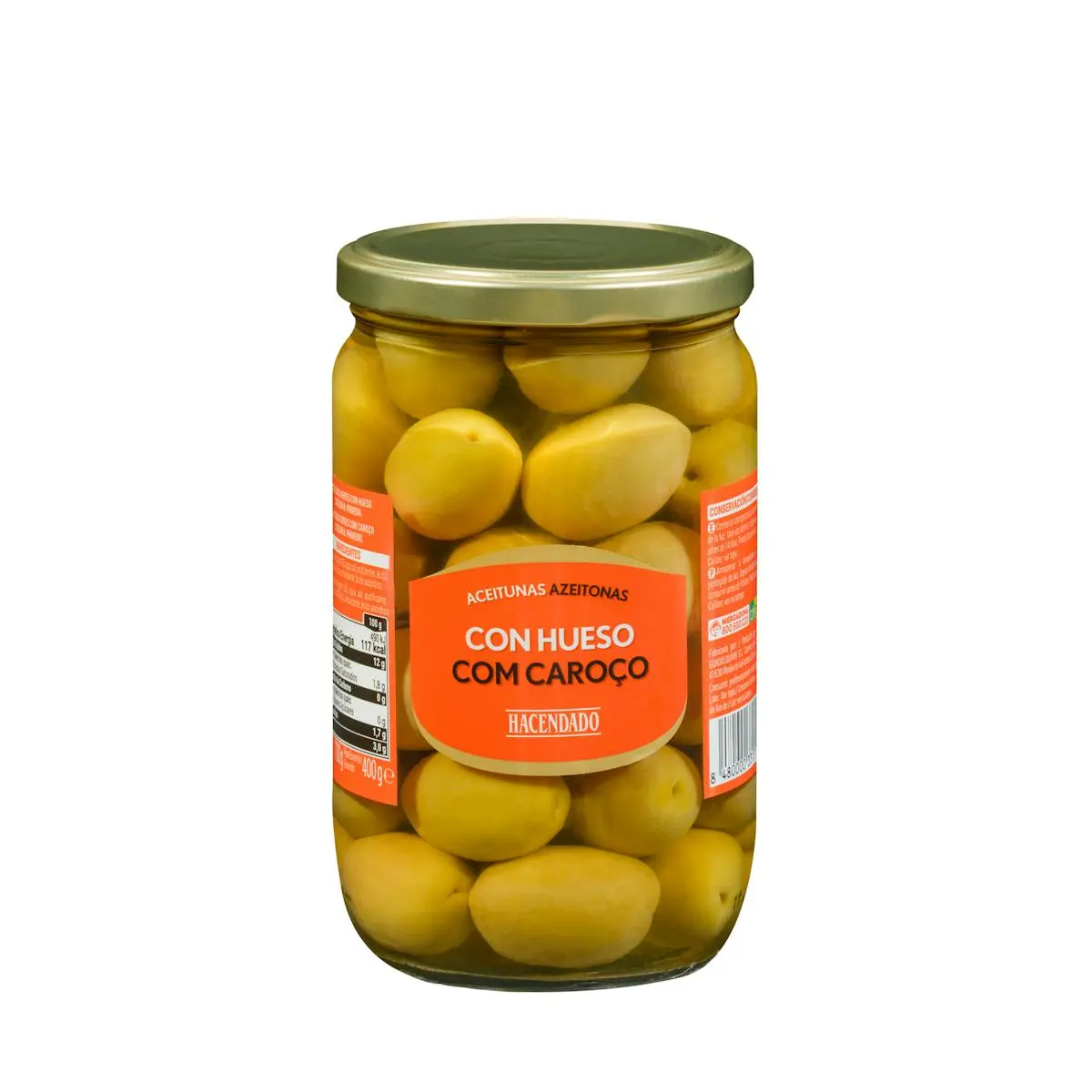 Olives vertes Gordal Hacendado avec noyau