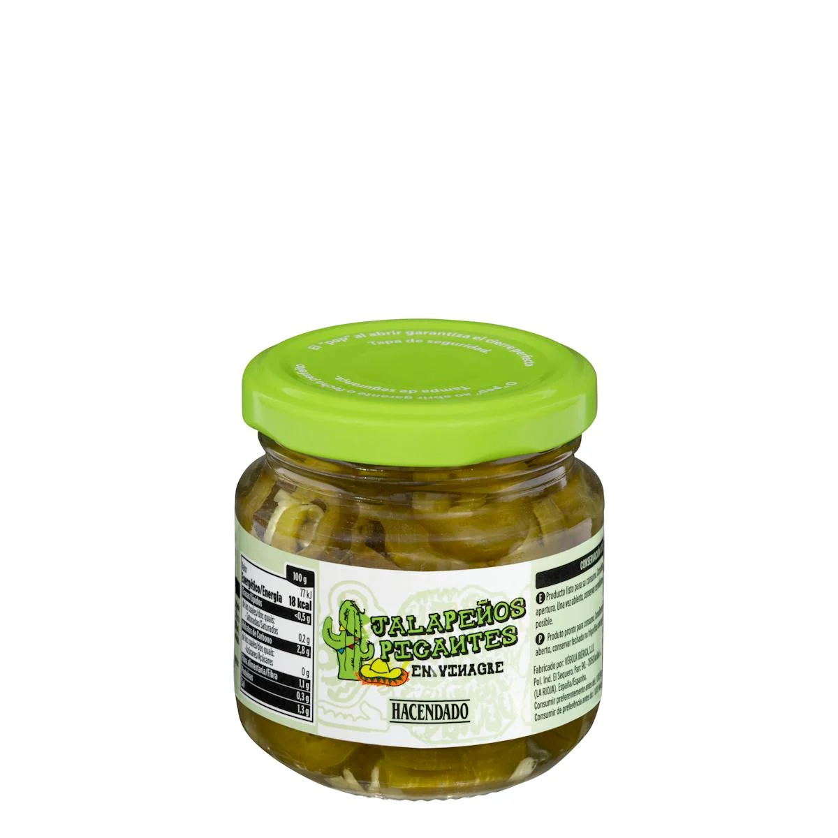 Scharfe Jalapeños in Essig Hacendado