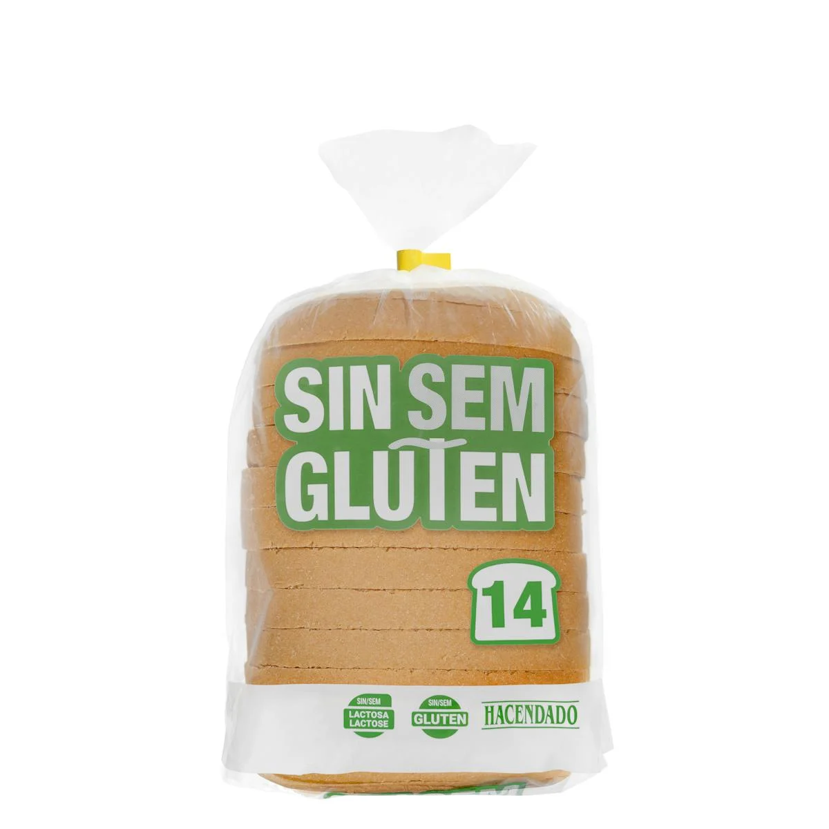 Pan de molde sin gluten blanco Hacendado