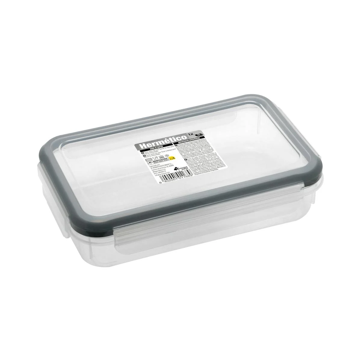 Hermetic rectangular plastic container 1 L Bosque Verde