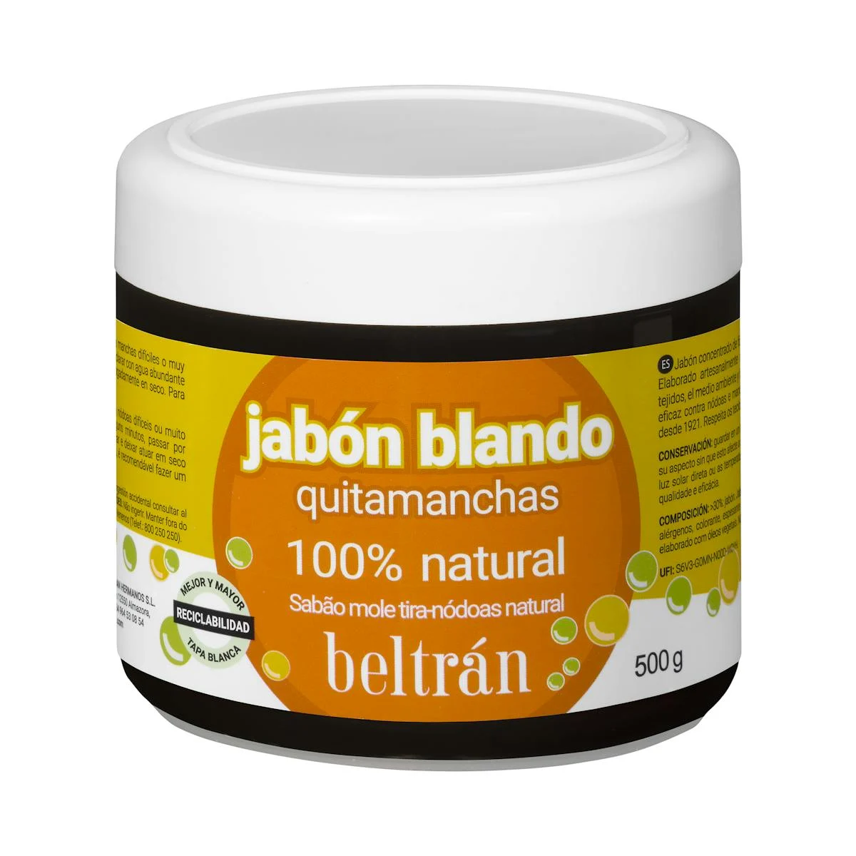 Stain remover 100% natural soft soap Beltrán