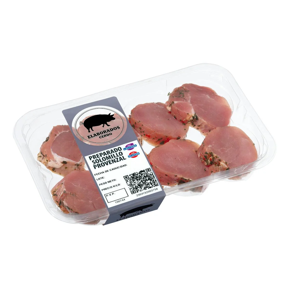 Provencal pork sirloin preparation medallions