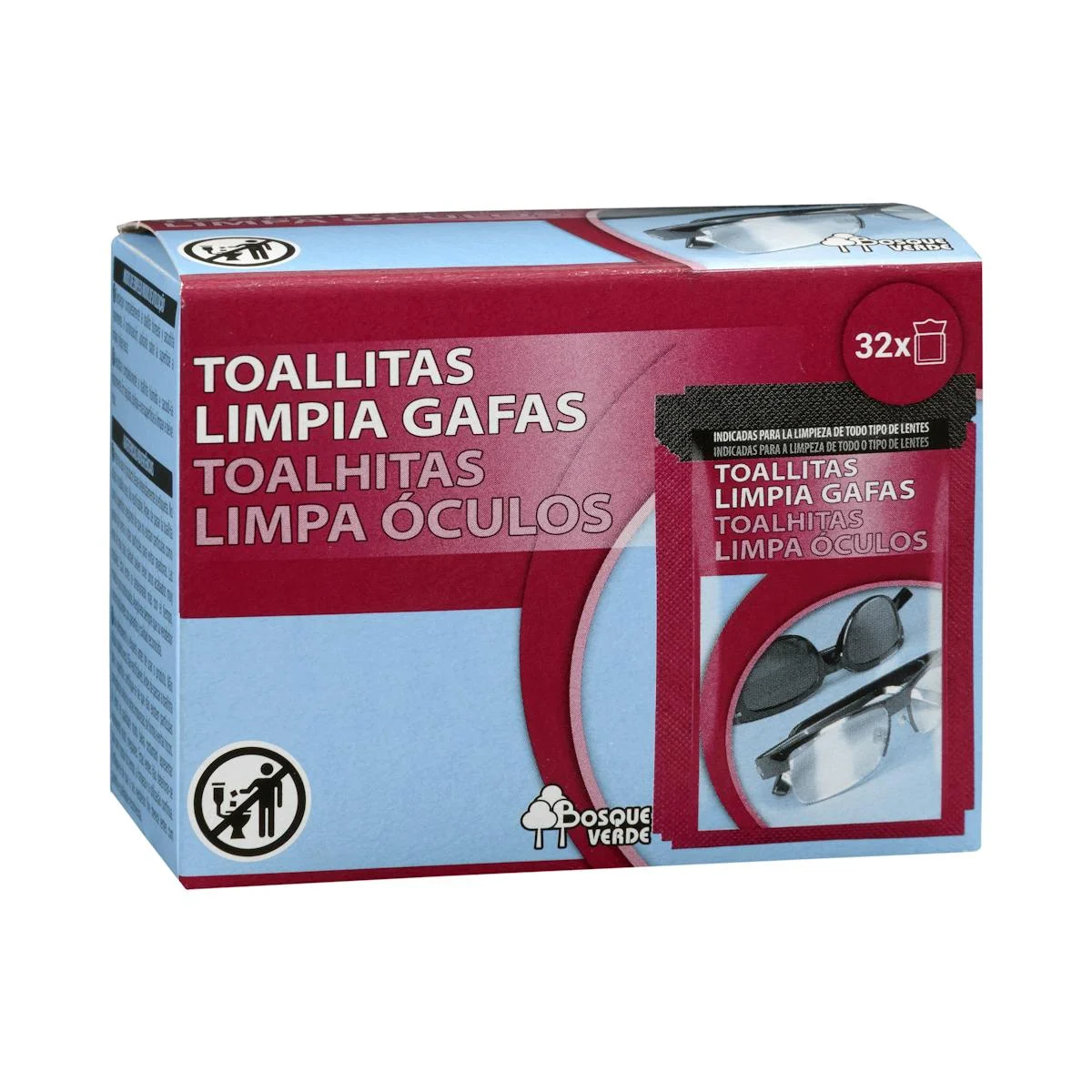 Lingettes à usage unique pour lunettes Bosque Verde