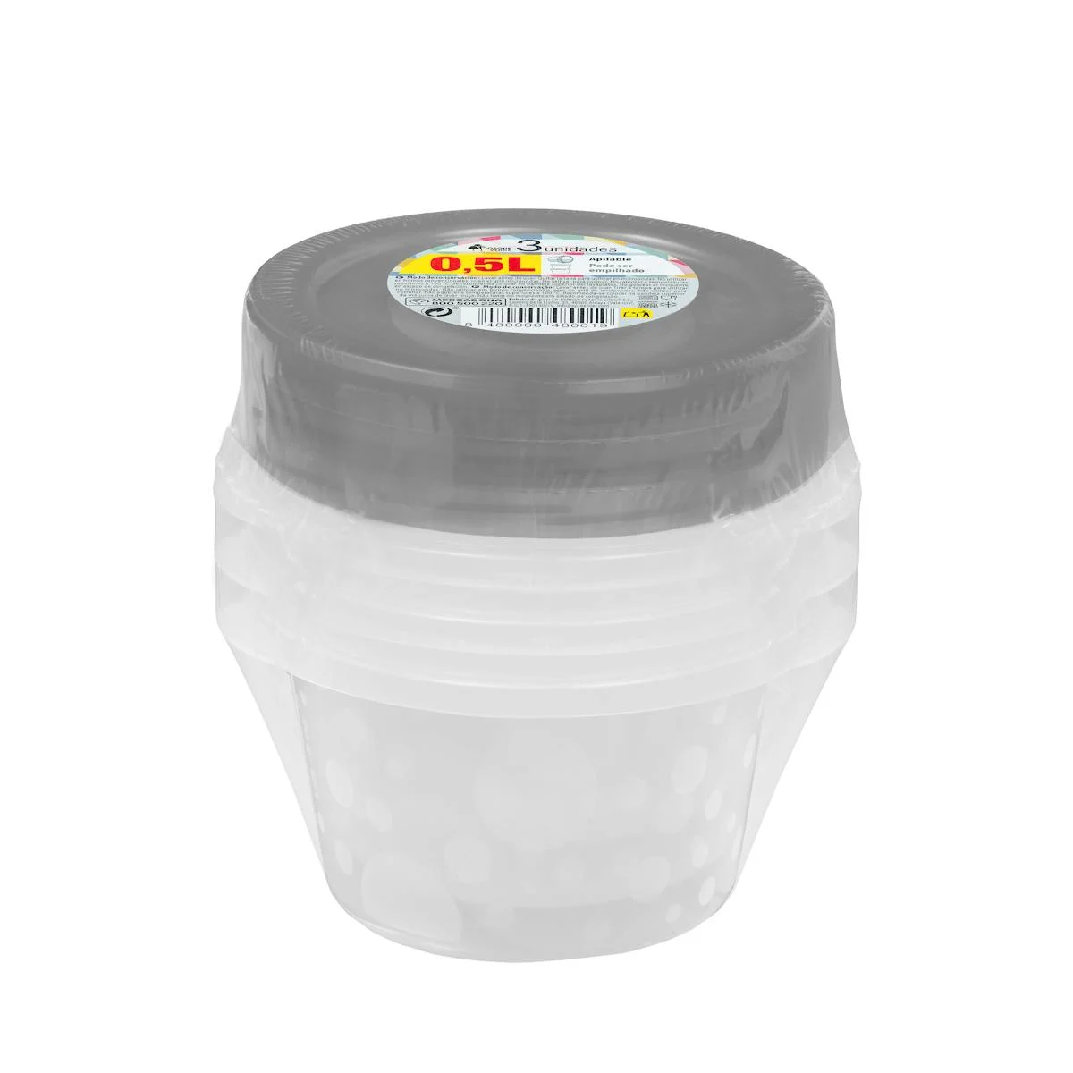 Round plastic container short 0.5L Bosque Verde