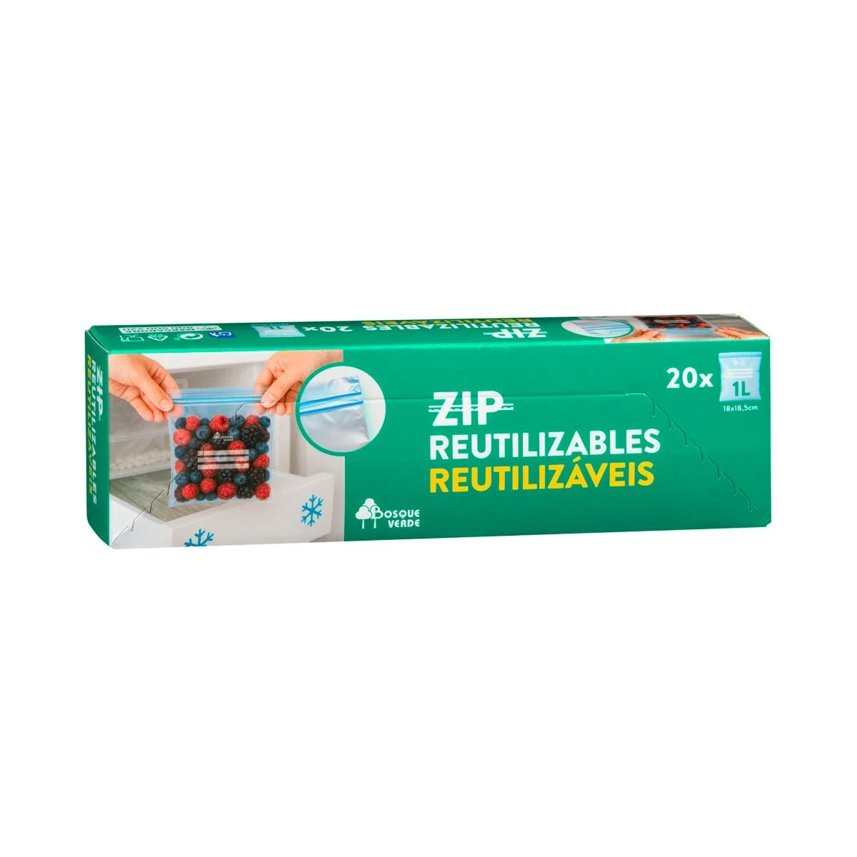 Reusable Medium freezer bags Bosque Verde