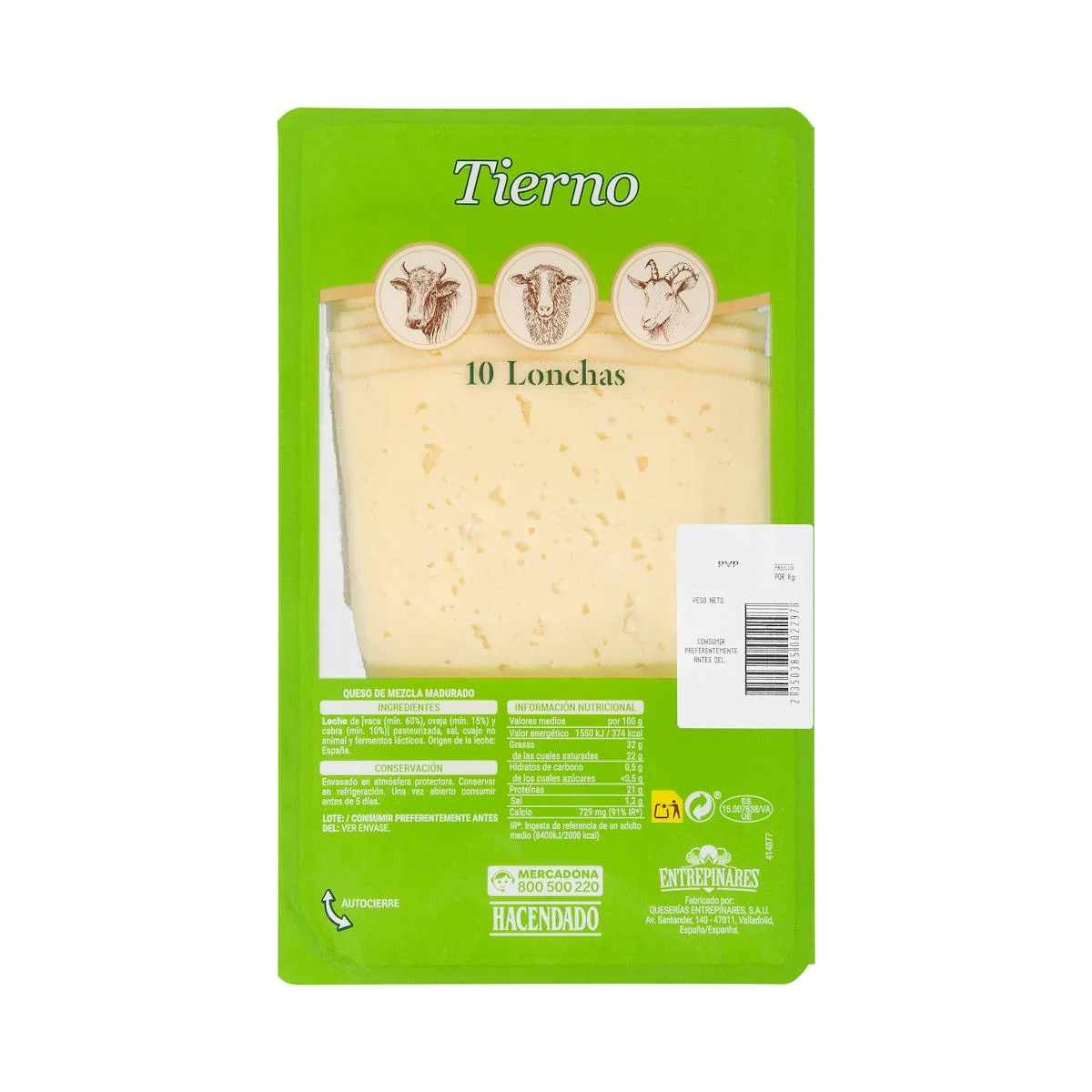 Soft mix cheese sliced Hacendado