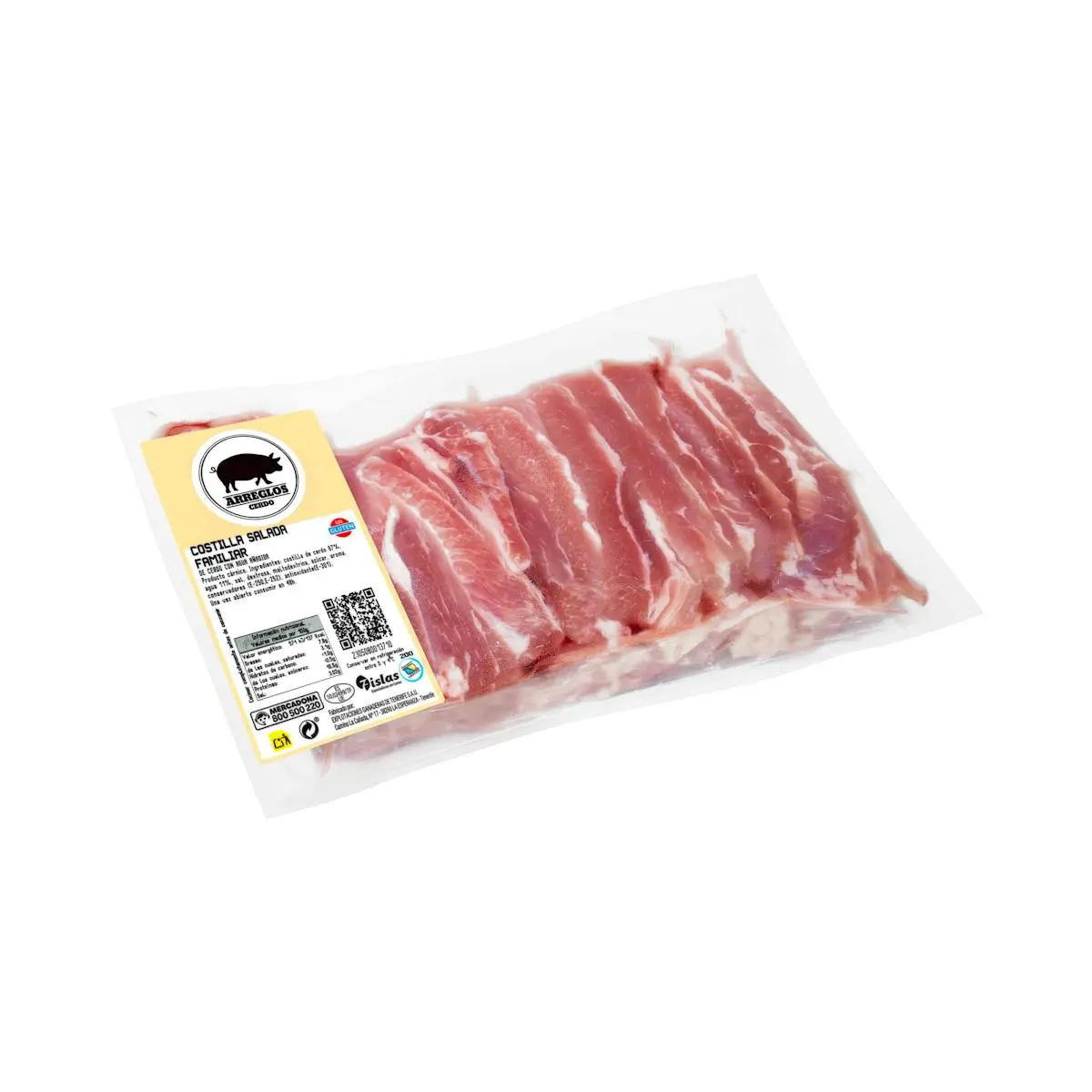 Travers de porc salés format familial