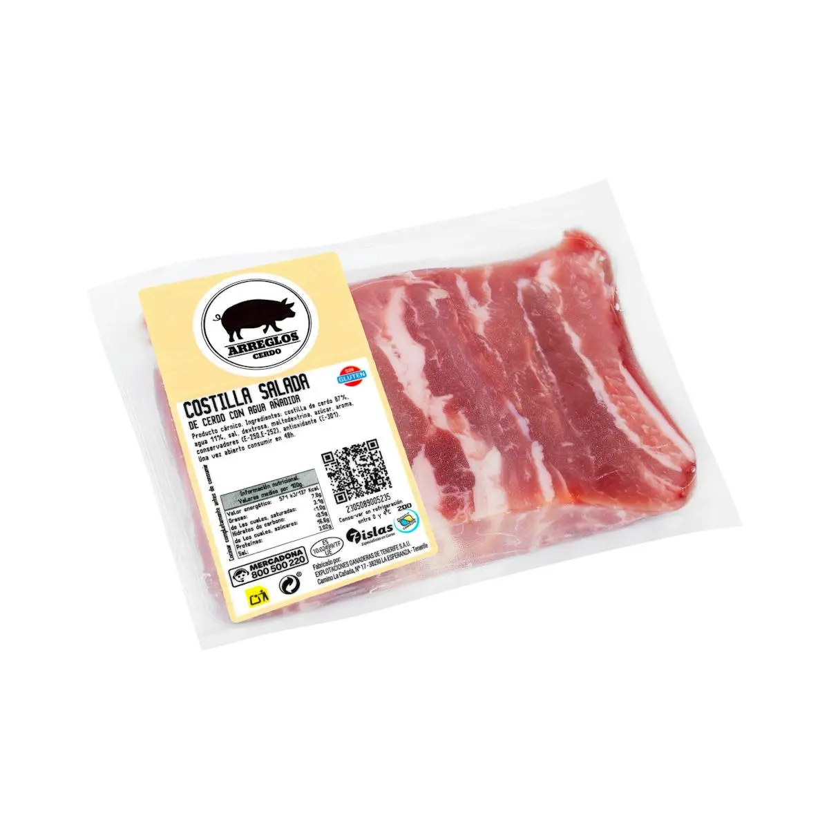 Travers de porc salés