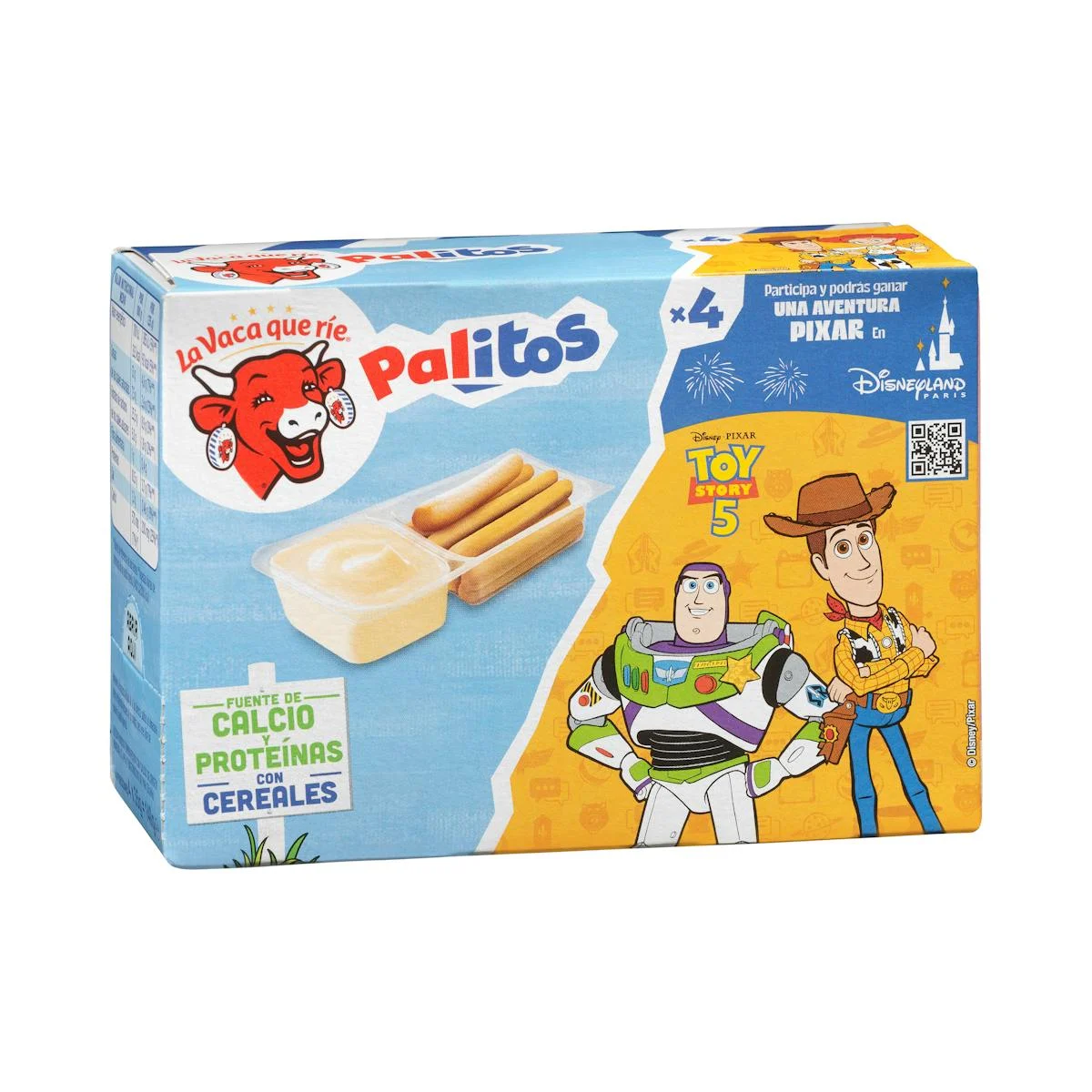 Melted cheese with breadsticks La vaca que ríe