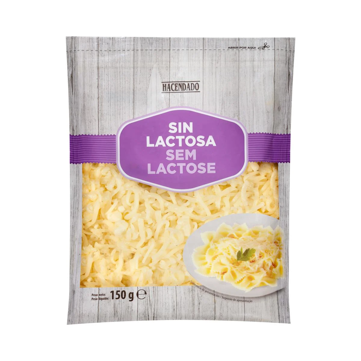 Lactose-free grated cow cheese Hacendado