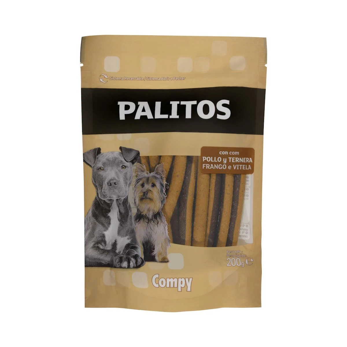 Snack palitos con pollo y ternera perro adulto Compy