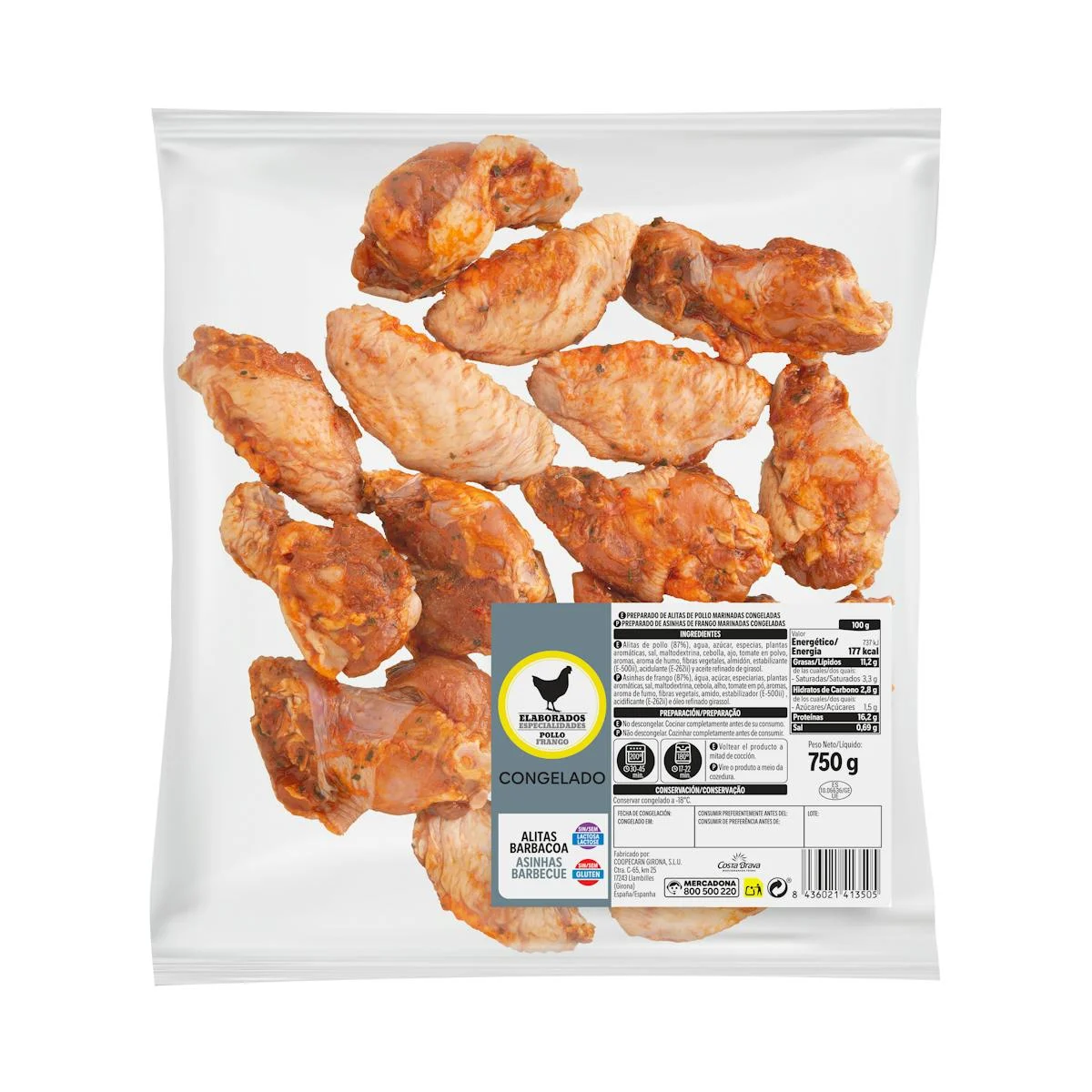Frozen barbecue chicken wings