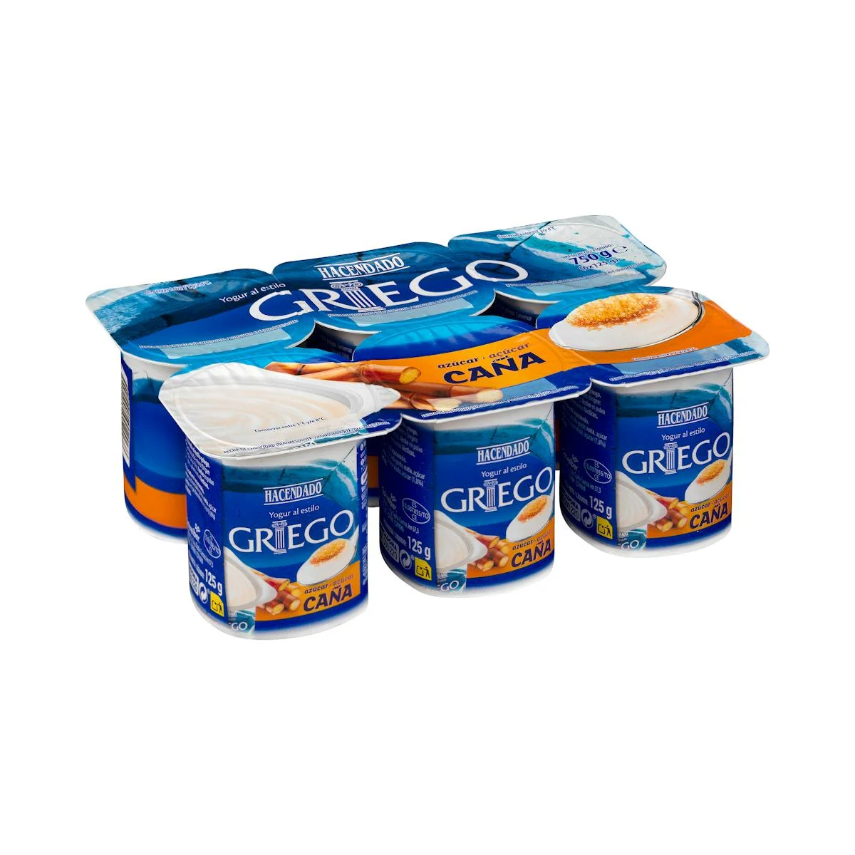 Natural Greek yoghurt with cane sugar Hacendado