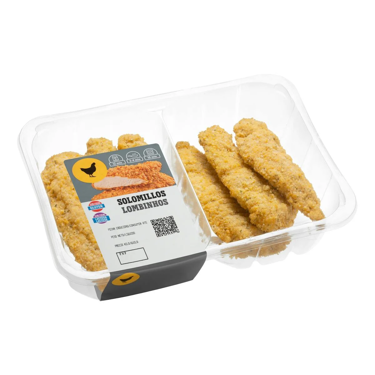 Gluten-free breaded fillets marinated chicken tenderloins